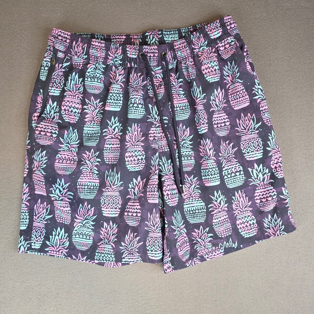 Goodfellow & Co‎ Swim Trunks Mens Medium Purple Pineapple Print 7" Inseam Shorts